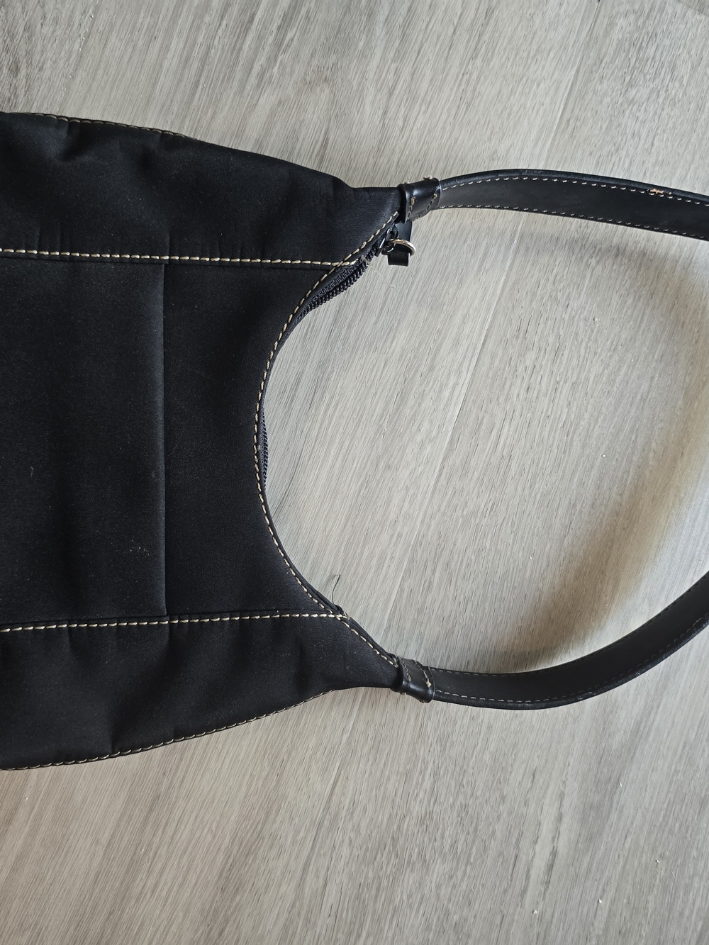 Nine West Black Shoulder Bag with Contrast White Stitching